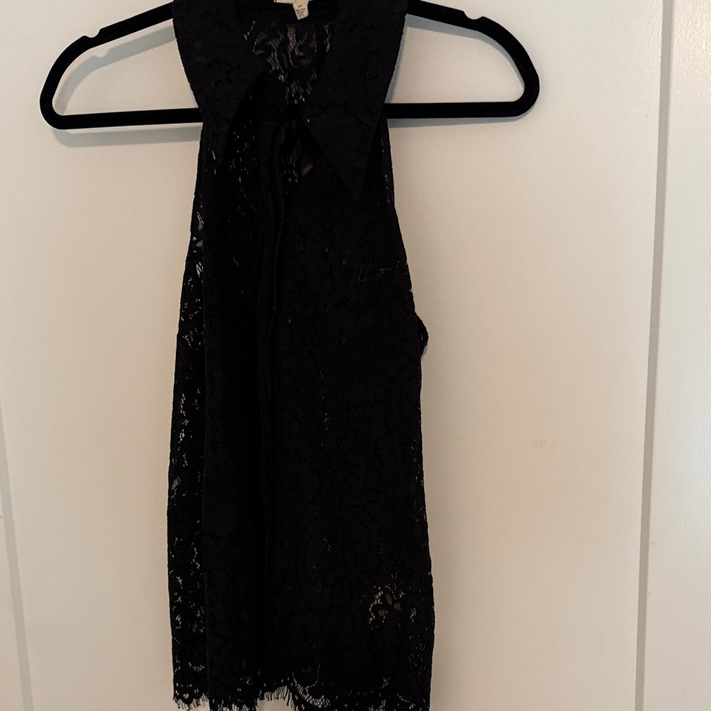 L'AGENCE Black Lace Top